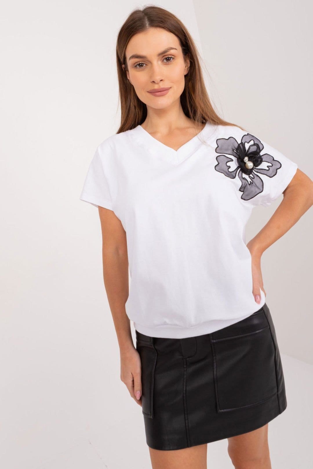 Love Lace White Cotton Heart Neckline Blouse