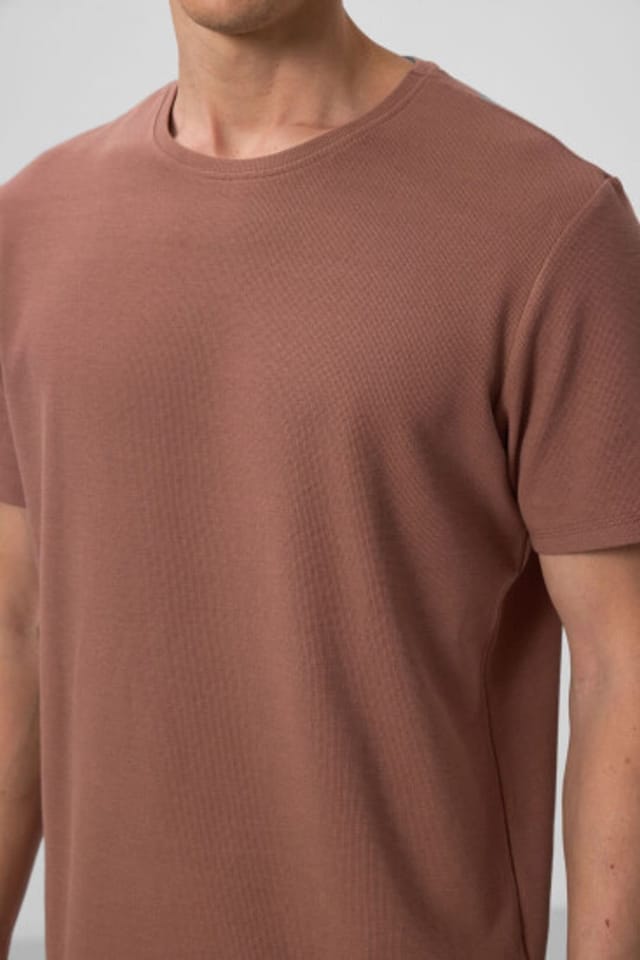 Tommy Life Tommy Life Men's Regular Fit Crew Neck T-Shirt in Light Brown - 3