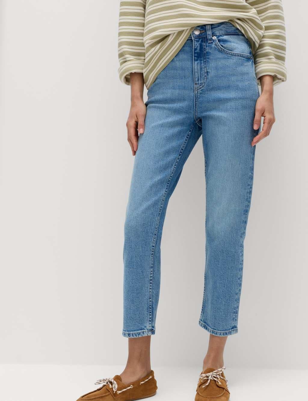 Marks & Spencer M&S High Waisted Cropped Slim Fit Jeans Light Indigo