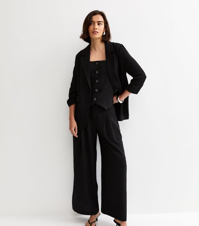 New Look Women's Black Ruched Sleeve Blazer New Look - 3