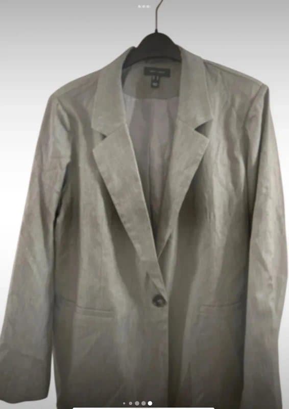 New Look New Look Blazer Size UK 16 Grey Women’s | Single Button Loose Fit Jacket. Work Office Casual Layer