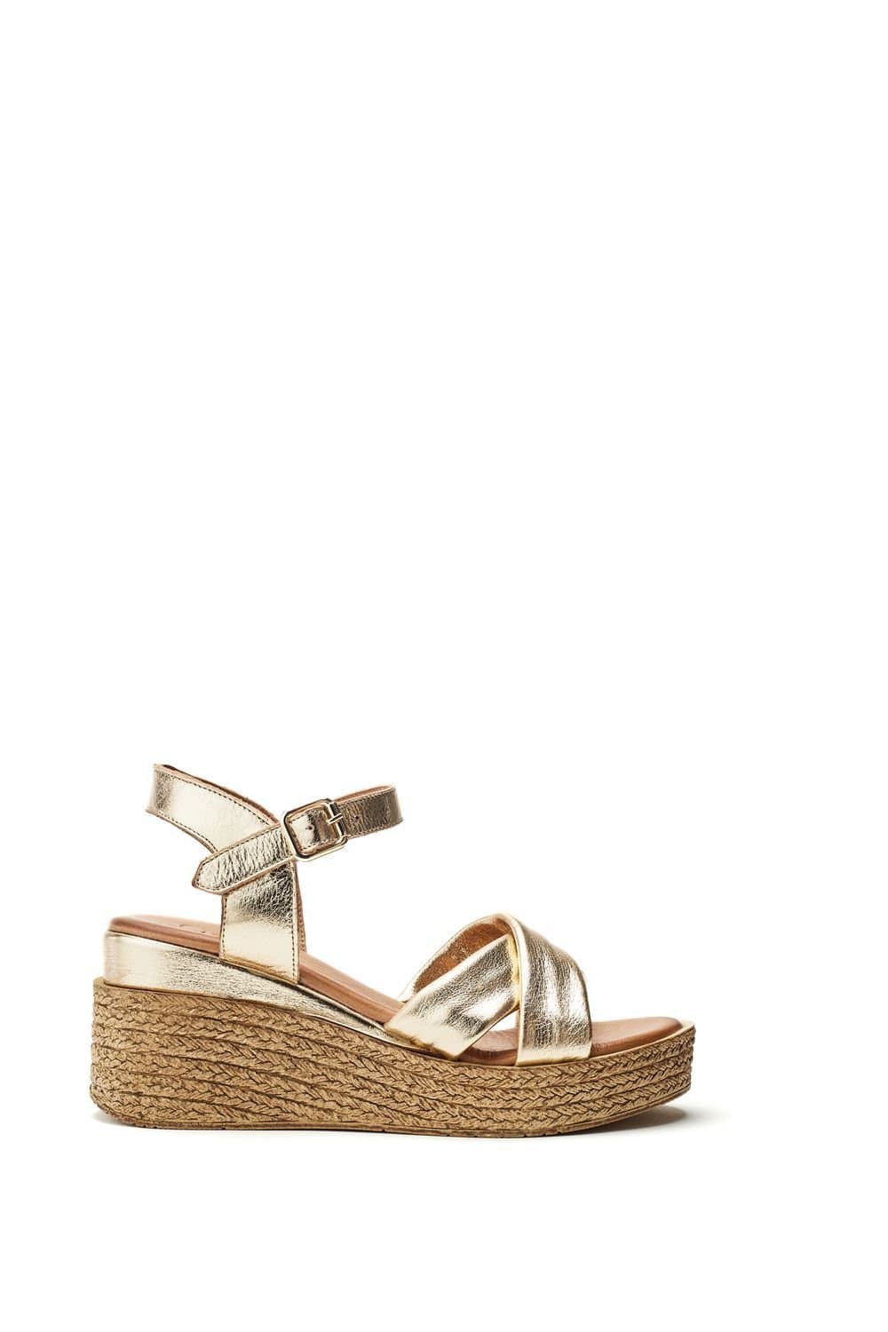 Moda In Pelle Moda In Pelle Women's 'Kona' Leather Wedges in Gold