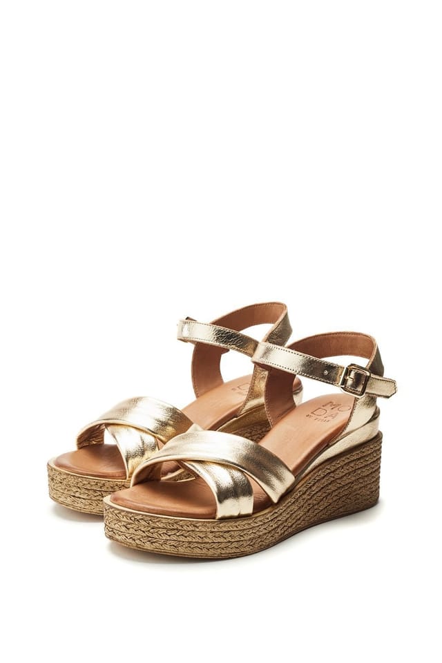 Moda In Pelle Moda In Pelle Women's 'Kona' Leather Wedges in Gold - 2