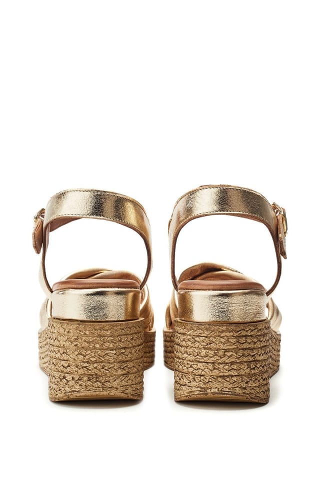 Moda In Pelle Moda In Pelle Women's 'Kona' Leather Wedges in Gold - 3