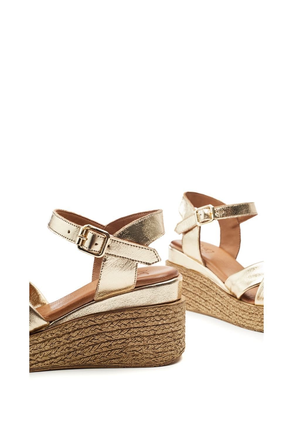 Moda In Pelle Moda In Pelle Women's 'Kona' Leather Wedges in Gold - 4