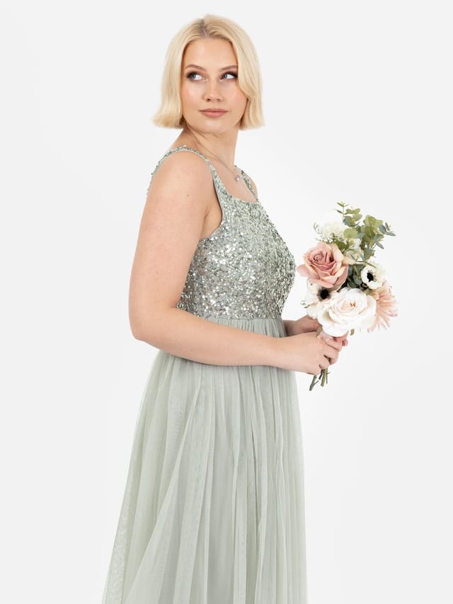 Maya Deluxe Maya Deluxe Women's Embellished Strappy Maxi Dress in Mint - 2