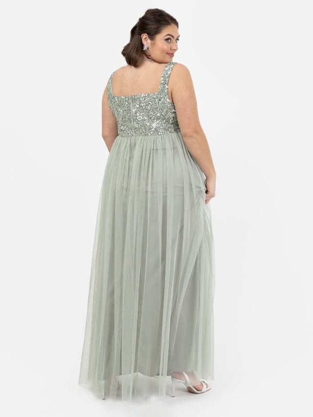 Maya Deluxe Maya Deluxe Women's Embellished Strappy Maxi Dress in Mint - 3