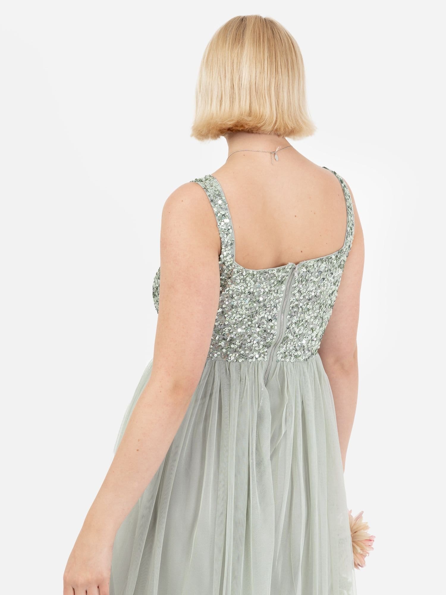 Maya Deluxe Maya Deluxe Women's Embellished Strappy Maxi Dress in Mint - 4