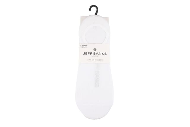 Jeff Banks Jeff Banks Men's Mens 5 Pair Plain Cotton Secret Socks in White - 3
