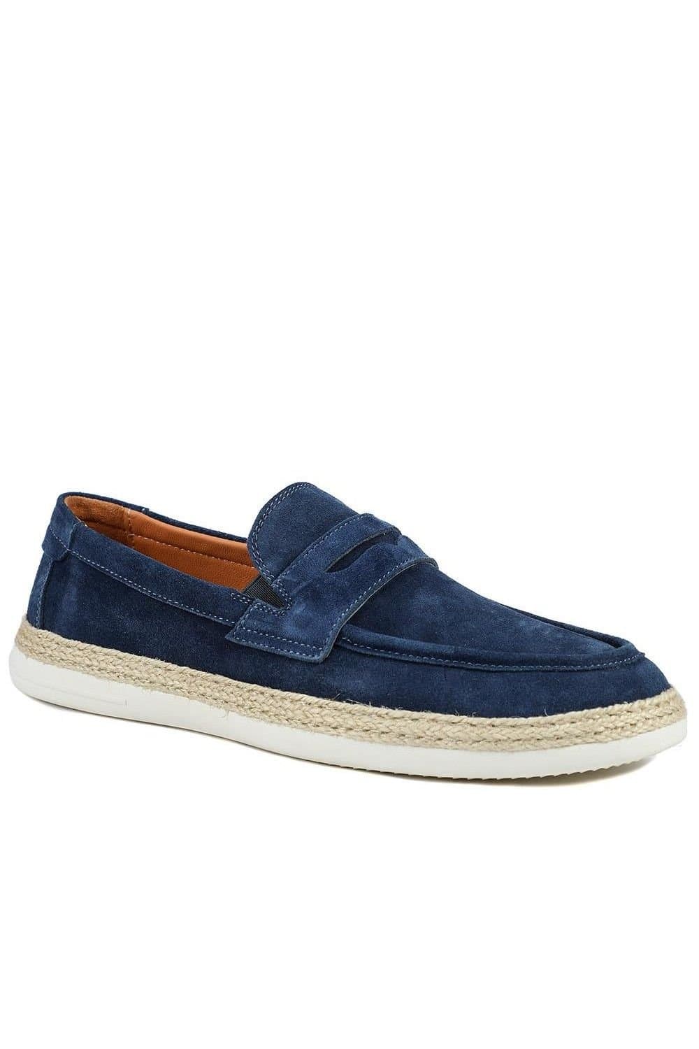Jones Bootmaker Jones Bootmaker Navy Leather Casual Slip On Shoes