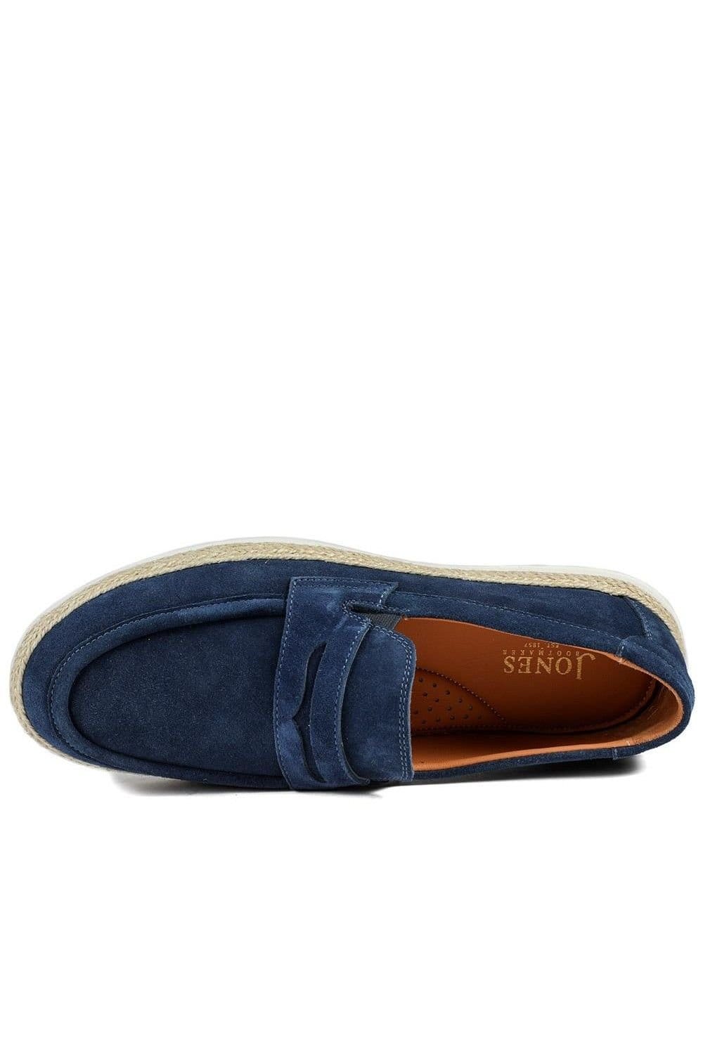 Jones Bootmaker Jones Bootmaker Men's Redhill Leather Casual Slip On Shoes in Navy - 4