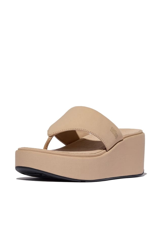FitFlop FitFlop Women's Platfforms Wedge Toe-Post Sandals Beige - 2