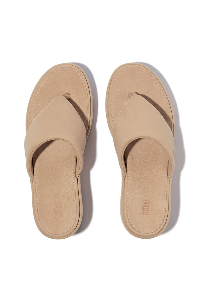 FitFlop FitFlop Women's Platfforms Wedge Toe-Post Sandals Beige - 3