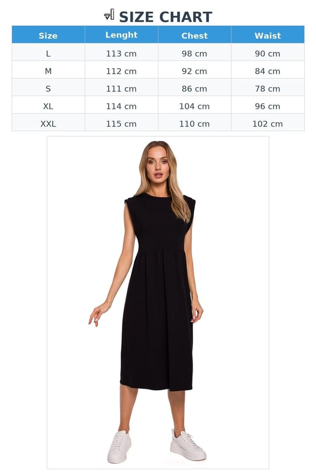 Love Lace Love Lace Women's High Waist Midi Knit Dress with Short Sleeves in Black - 3