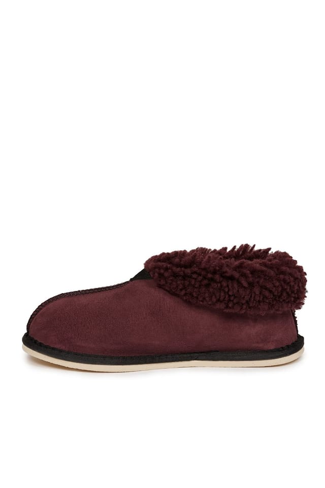 Celtic & Co Celtic & Co Women's Sheepskin Bootee Slippers in Maroon - 3