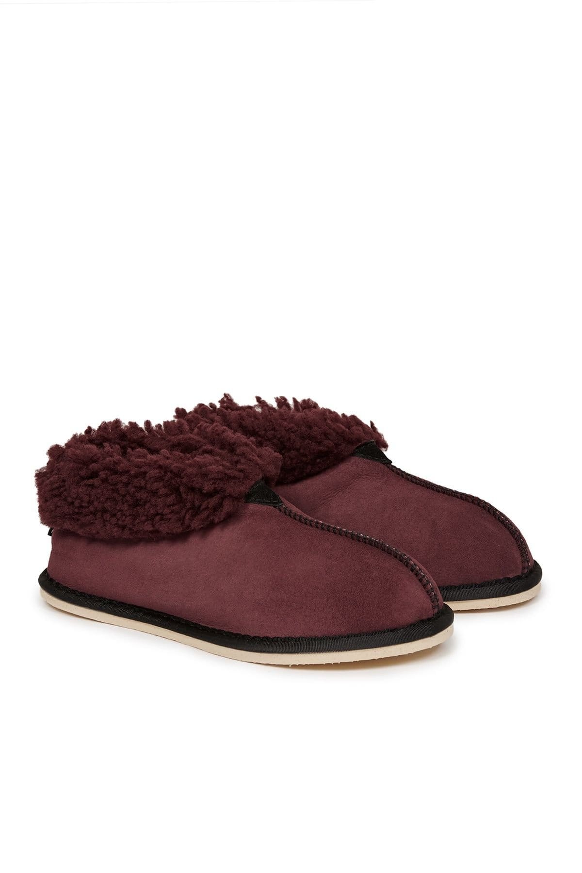 Celtic & Co Celtic & Co Women's Sheepskin Bootee Slippers in Maroon - 4