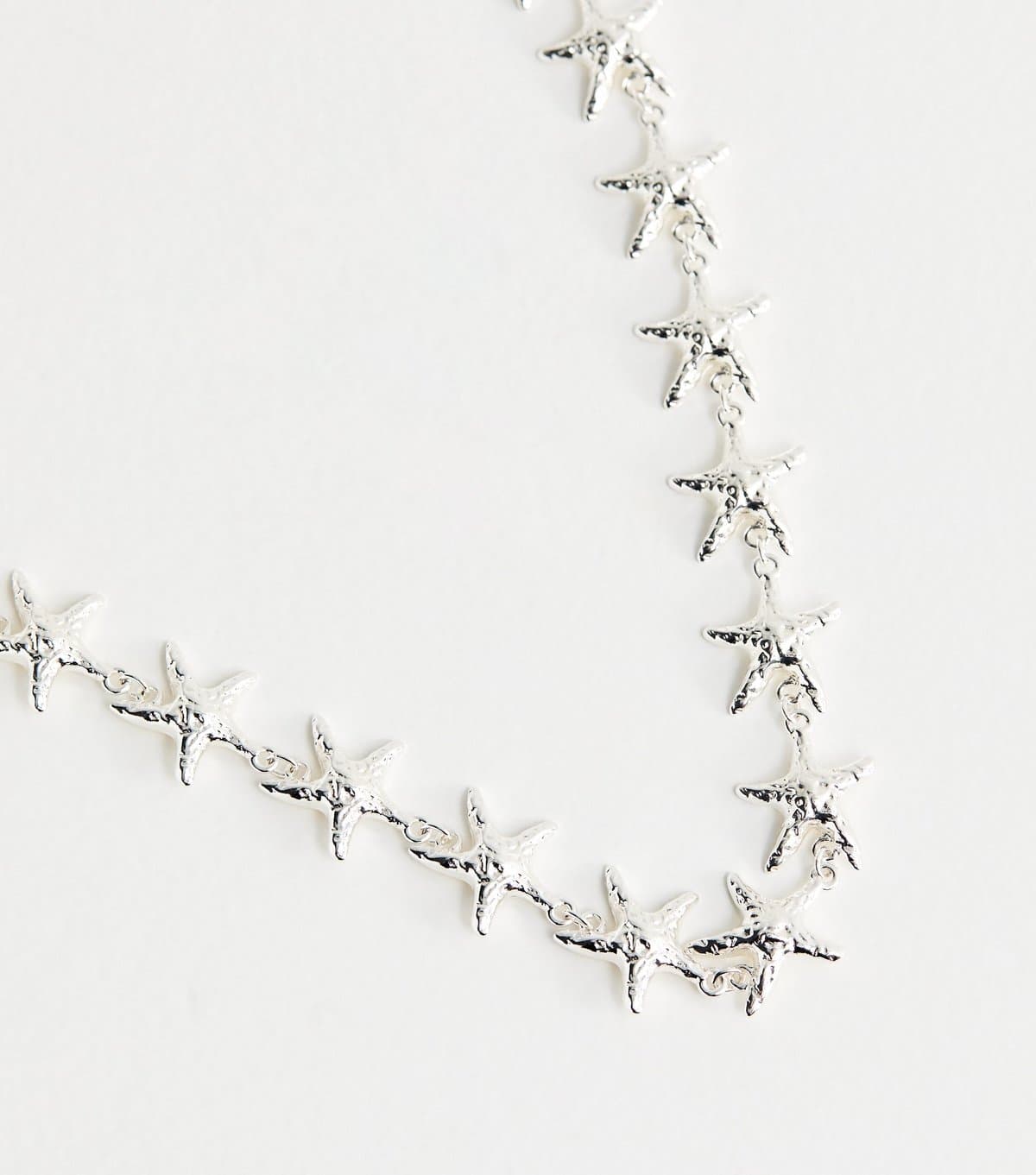 New Look Silver Tone Textured Starfish Necklace New Look