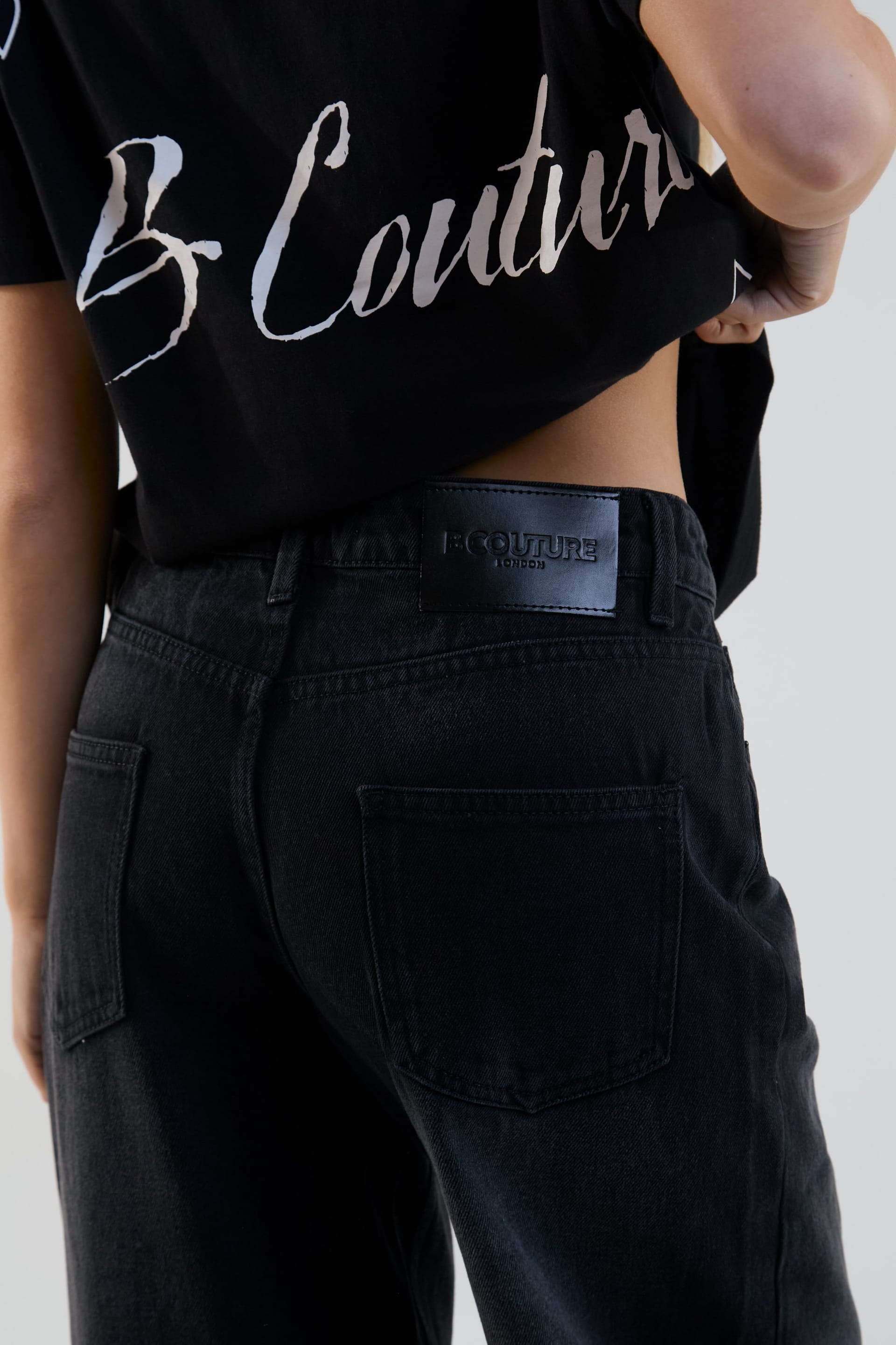 BCouture BCouture Women's Wide Leg Jeans in Black - 4