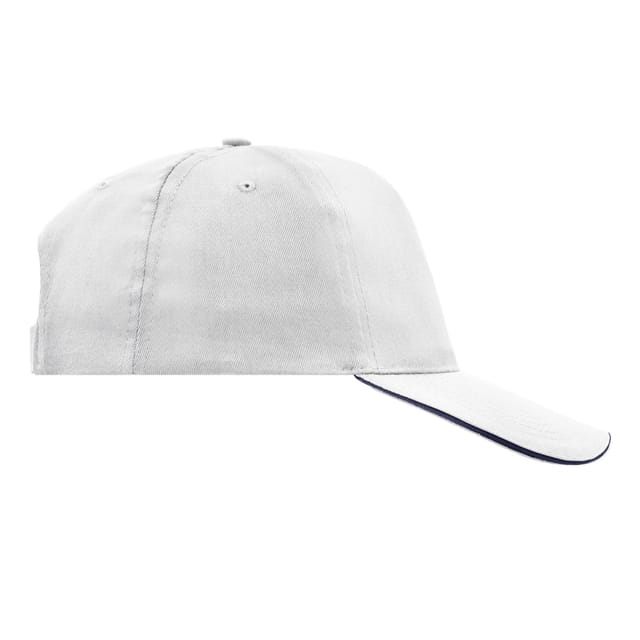 Myrtle Beach Myrtle Beach Men's Promo 5 Panel Sandwich Peak Cap in White - 3