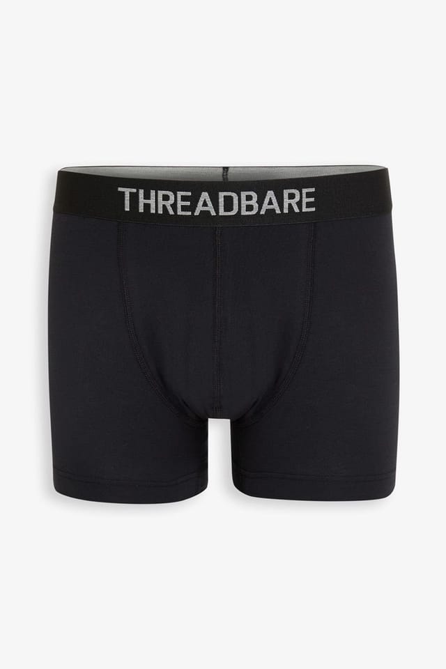 Threadbare Threadbare Men's 3-Pack Printed Hipster Fit Boxer Shorts in Black - 2