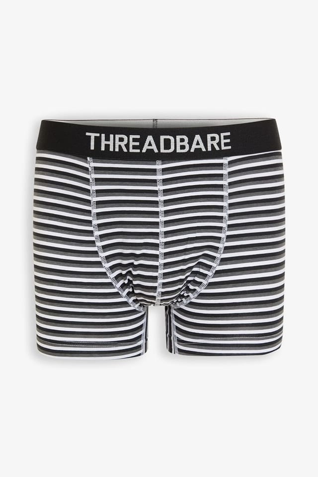 Threadbare Threadbare Men's 3-Pack Printed Hipster Fit Boxer Shorts in Black - 3