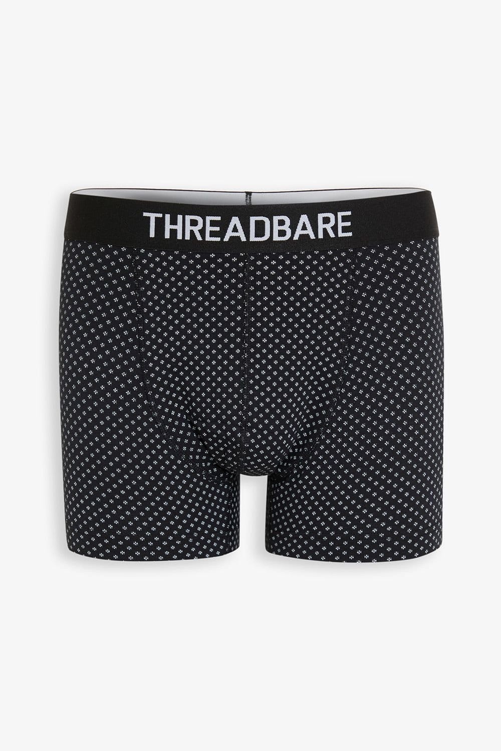 Threadbare Threadbare Men's 3-Pack Printed Hipster Fit Boxer Shorts in Black - 4