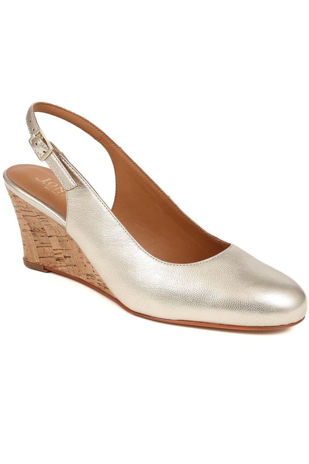 Jones Bootmaker Jones Bootmaker Women's Zahra Leather Wedges in Gold