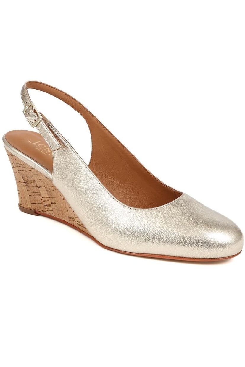 Jones Bootmaker Jones Bootmaker Women's Zahra Leather Wedges in Gold - 1