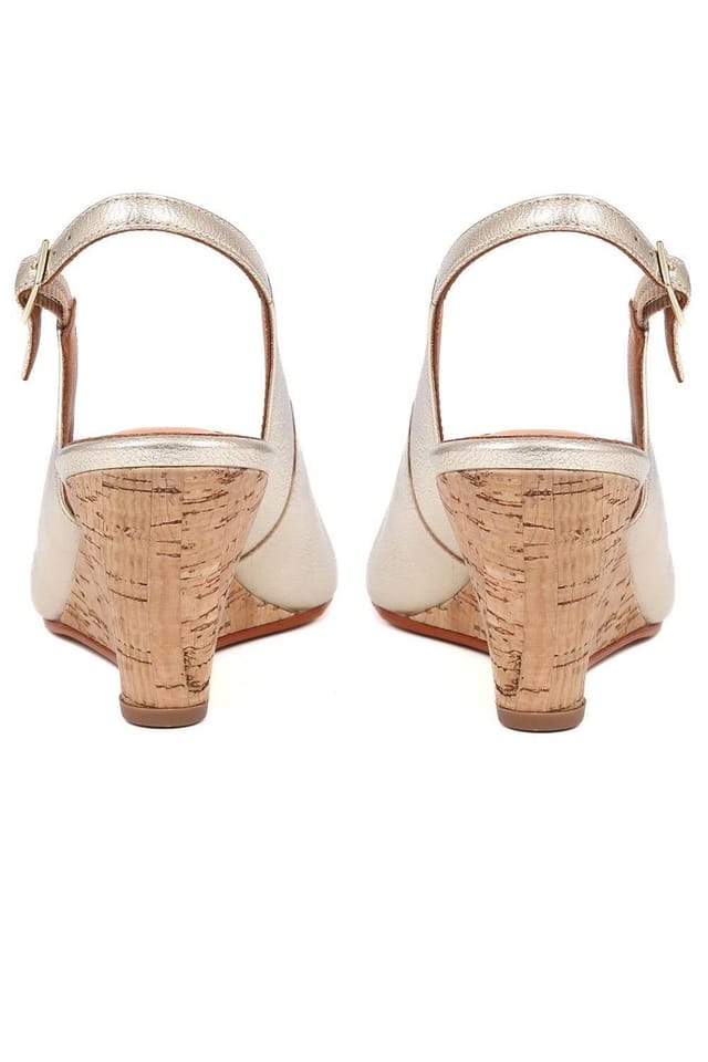 Jones Bootmaker Jones Bootmaker Women's Zahra Leather Wedges in Gold - 3