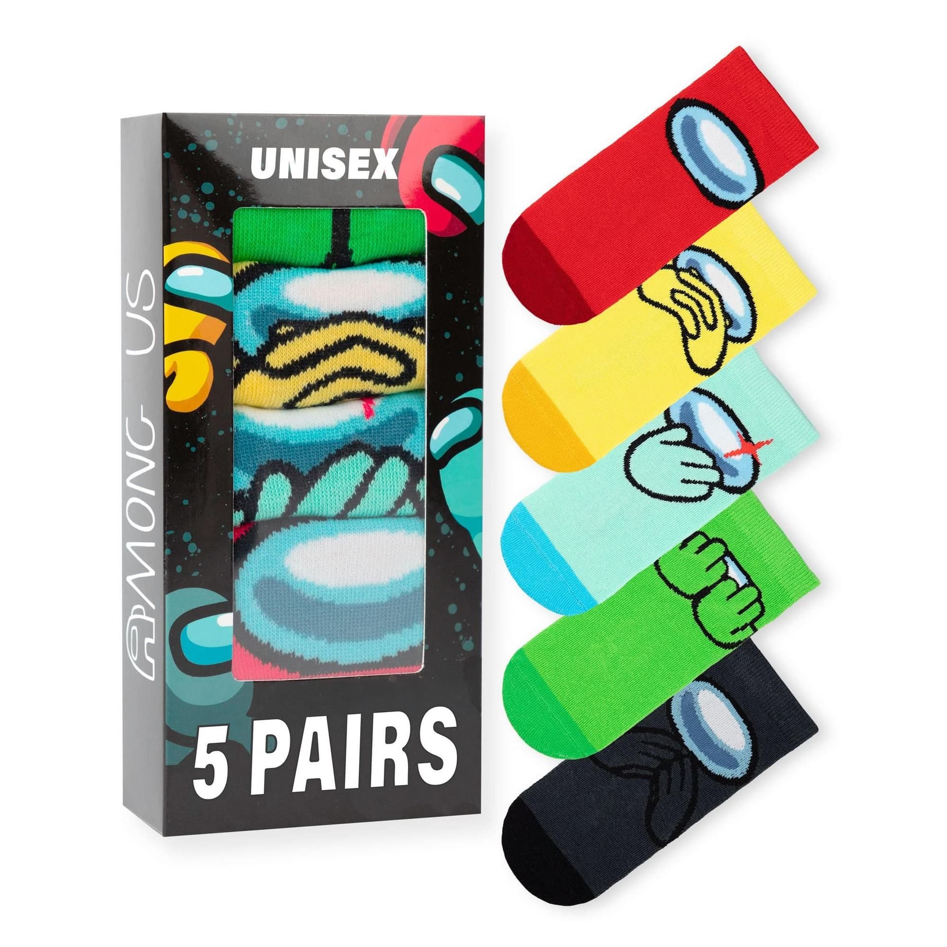 Among Us Among Us Men's Calf Socks Set of 5 | Boys Multicoloured | Official Merch