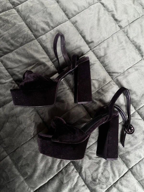 ASOS Design ASOS design black velvet platform heels