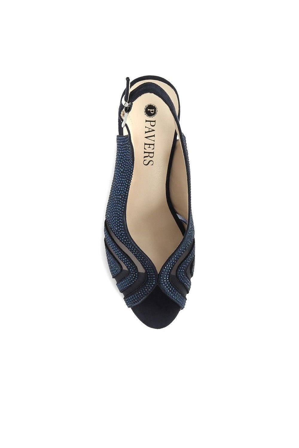 Pavers Pavers Women's Sling-Back Evening Heels in Navy - 4