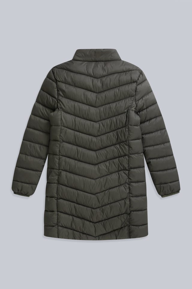 Animal Animal Women's 'Frankie' Water Resistant Cosy Hood Padded Snug Fit Longline Jacket in Olive - 2