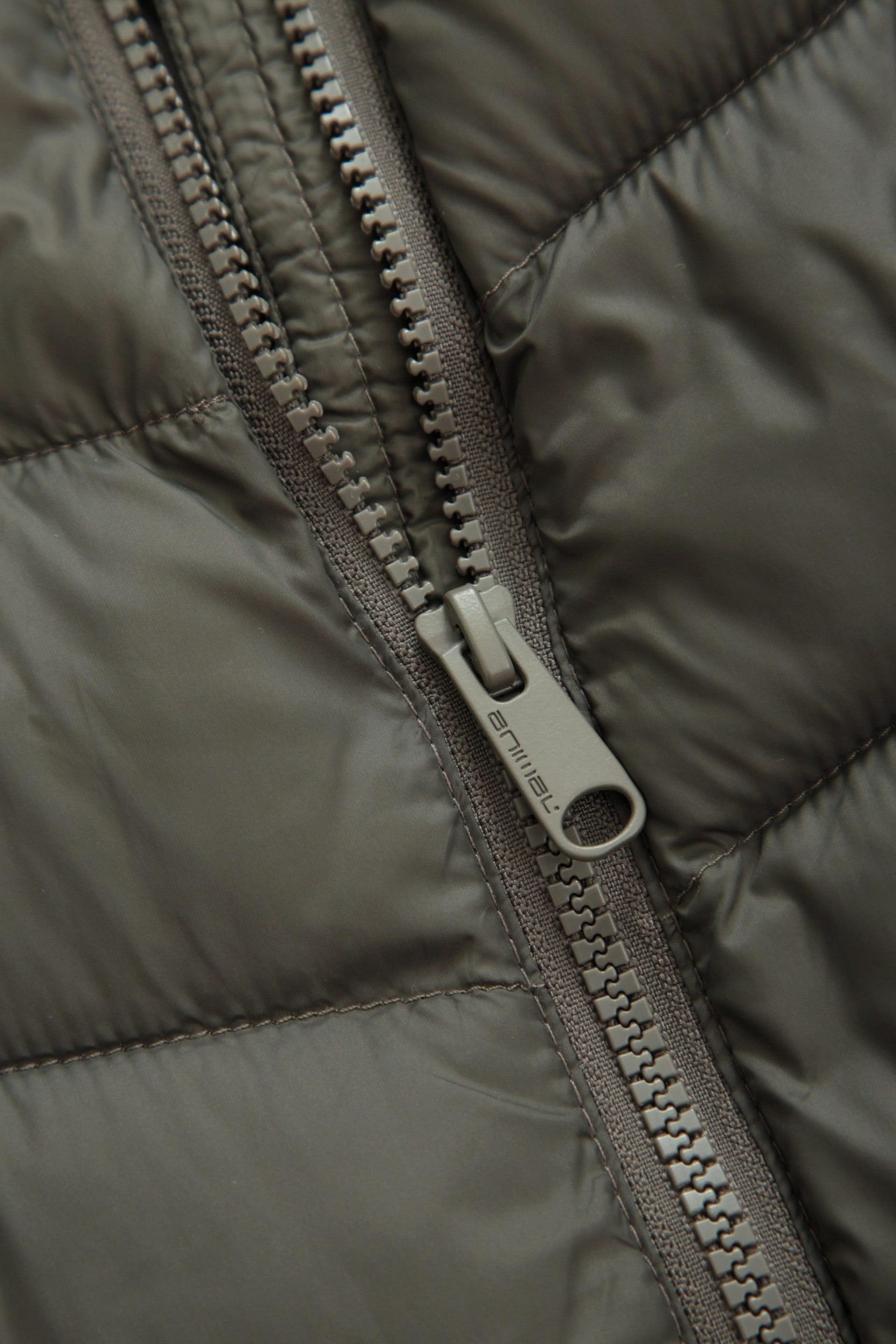 Animal Animal Women's 'Frankie' Water Resistant Cosy Hood Padded Snug Fit Longline Jacket in Olive - 4