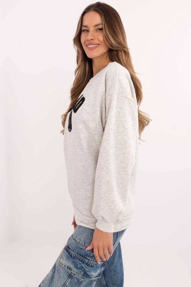 Love Lace Love Lace Women's Cotton Polyester Insulated Casual Sweatshirt Style 206134 in Grey - 2