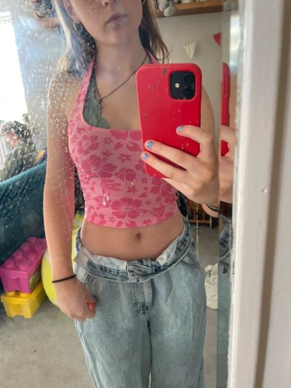 ASOS Floral Pink Halter-neck top