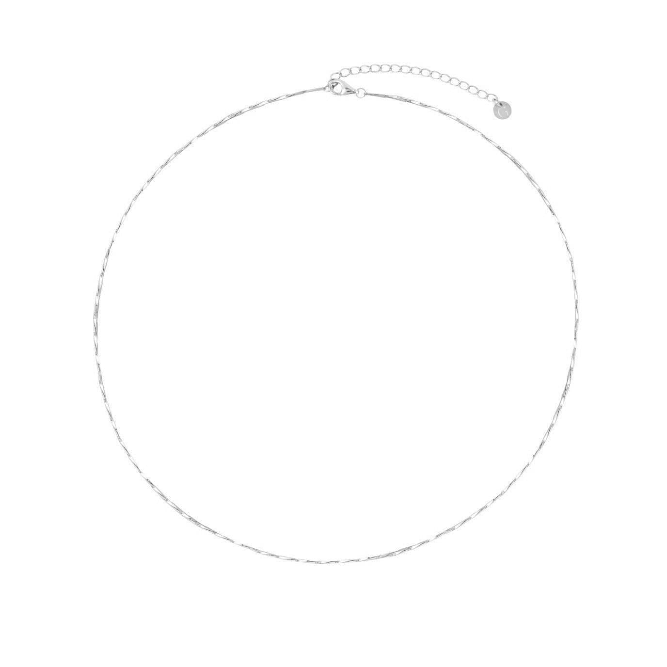 Gold Trip Gold Trip Women's Flat Bar Chain Necklace in Silver
