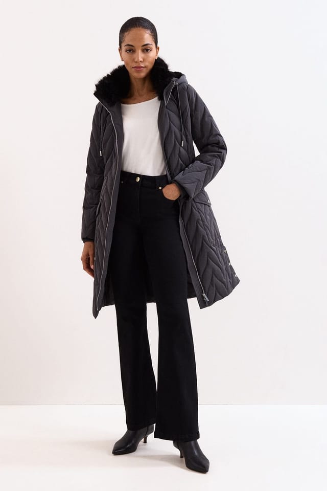 Phase Eight Phase Eight Women's Hollie Midi Puffer in Dark Grey - 3