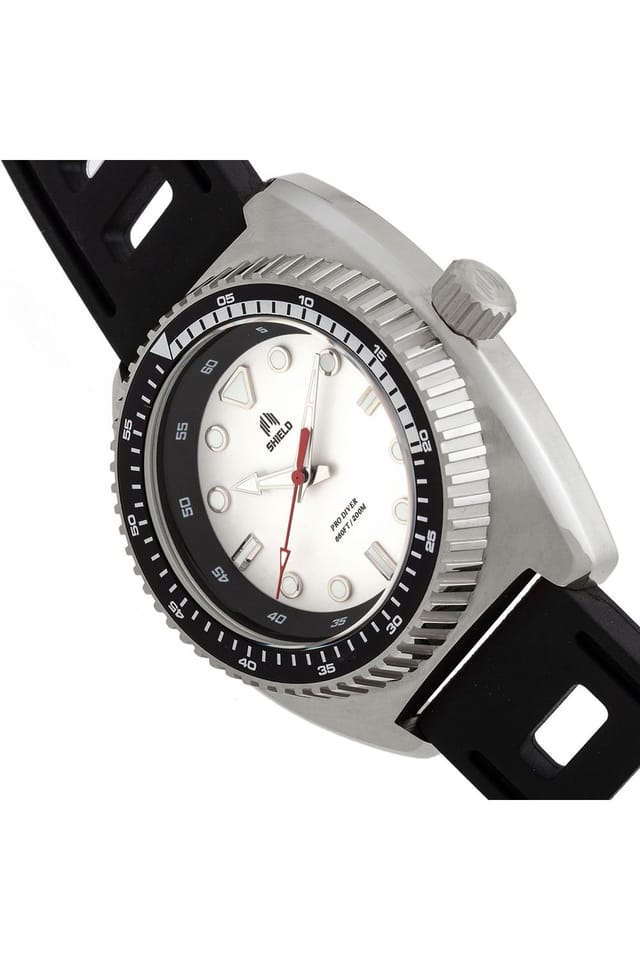 Shield Shield Dreyer Men's Diver Strap Watch in White - 3