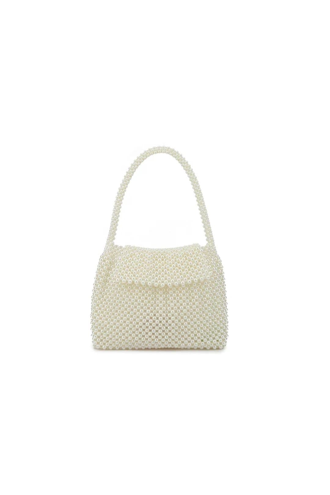 Aftershock London Aftershock London Ivory Faux Pearl Evening Bag