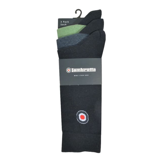 Lambretta Lambretta Men's Classic Socks (Pack of 3) in Mid Navy - 3
