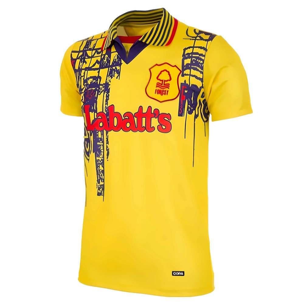 Nottingham Forest Nottingham Forest Men's Personalised Retro 1995 1997 Away Shirt in Yellow