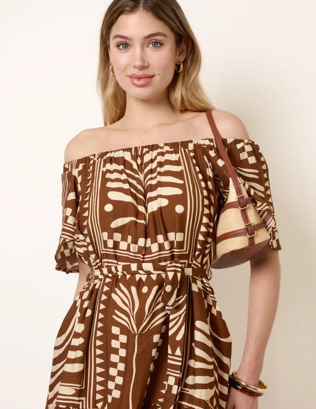 Blue Vanilla Bardot Off The Shoulder Dress - 3