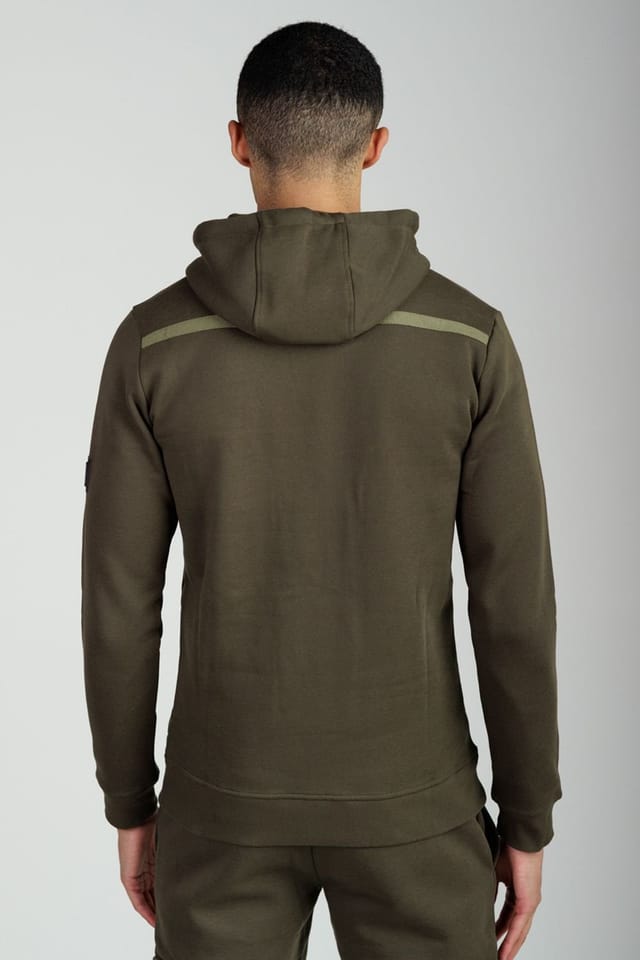 Foray Foray Men's Long Sleeve Utility Pocket Hoody in Khaki - 2