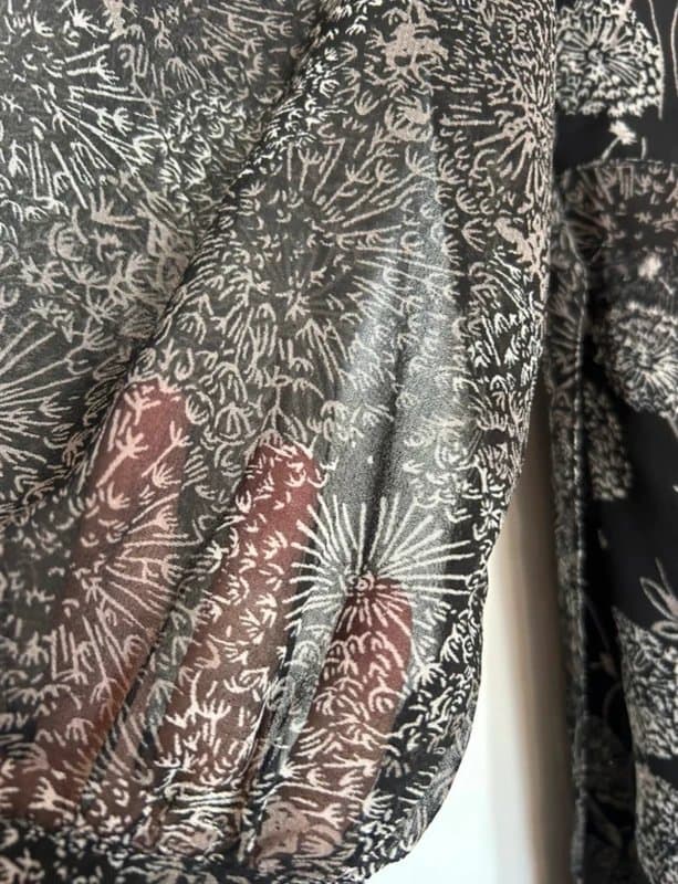 Rocha John Rocha 🖤Rocha John Rocha UK 10 Black Floral Sheer Boho Midi Dress – Vintage-Inspired Layered Chiffon🖤