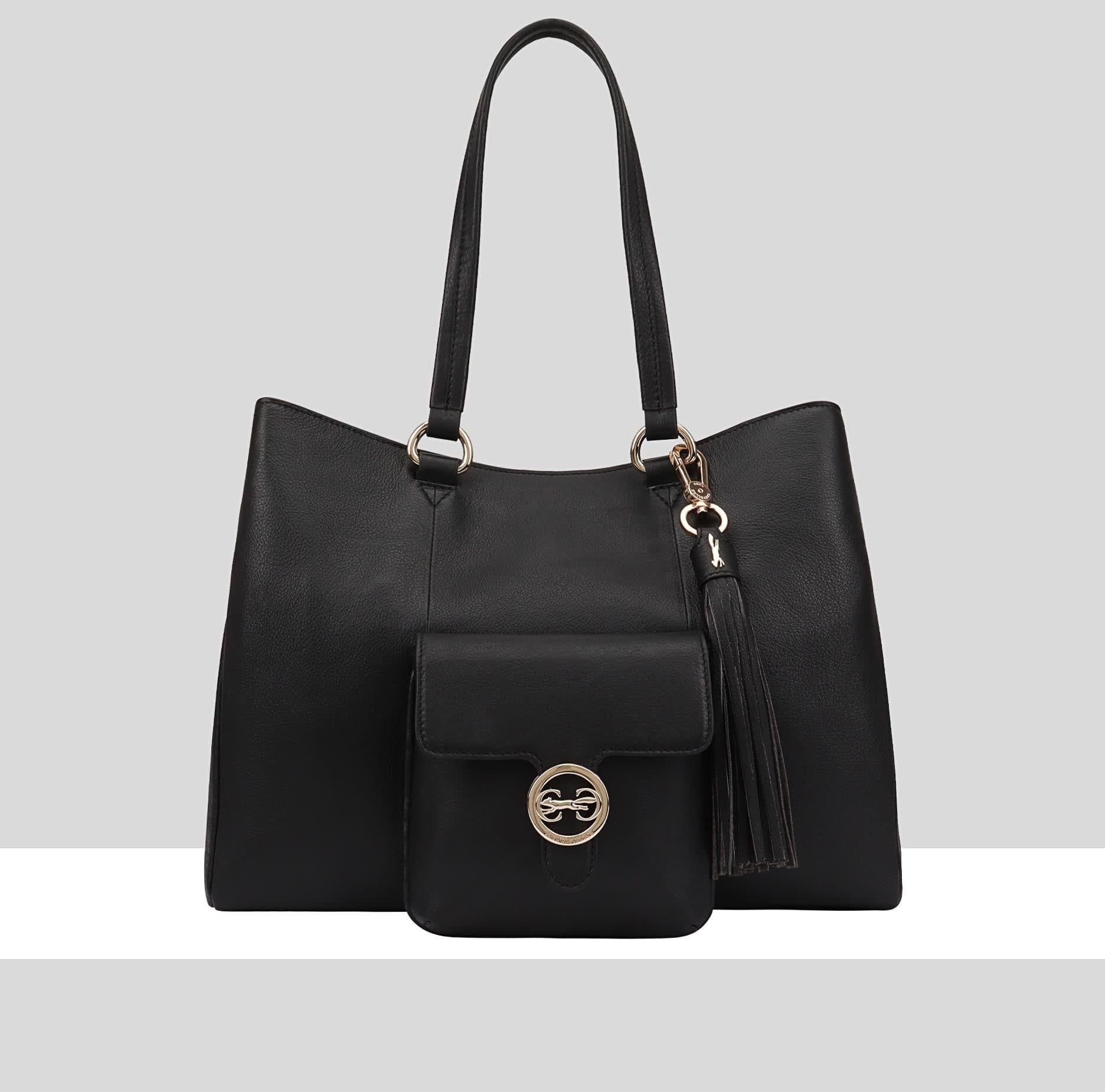 Paul Costelloe Paul Costelloe Women's Shebelle Leather Shoulder Bag in Black