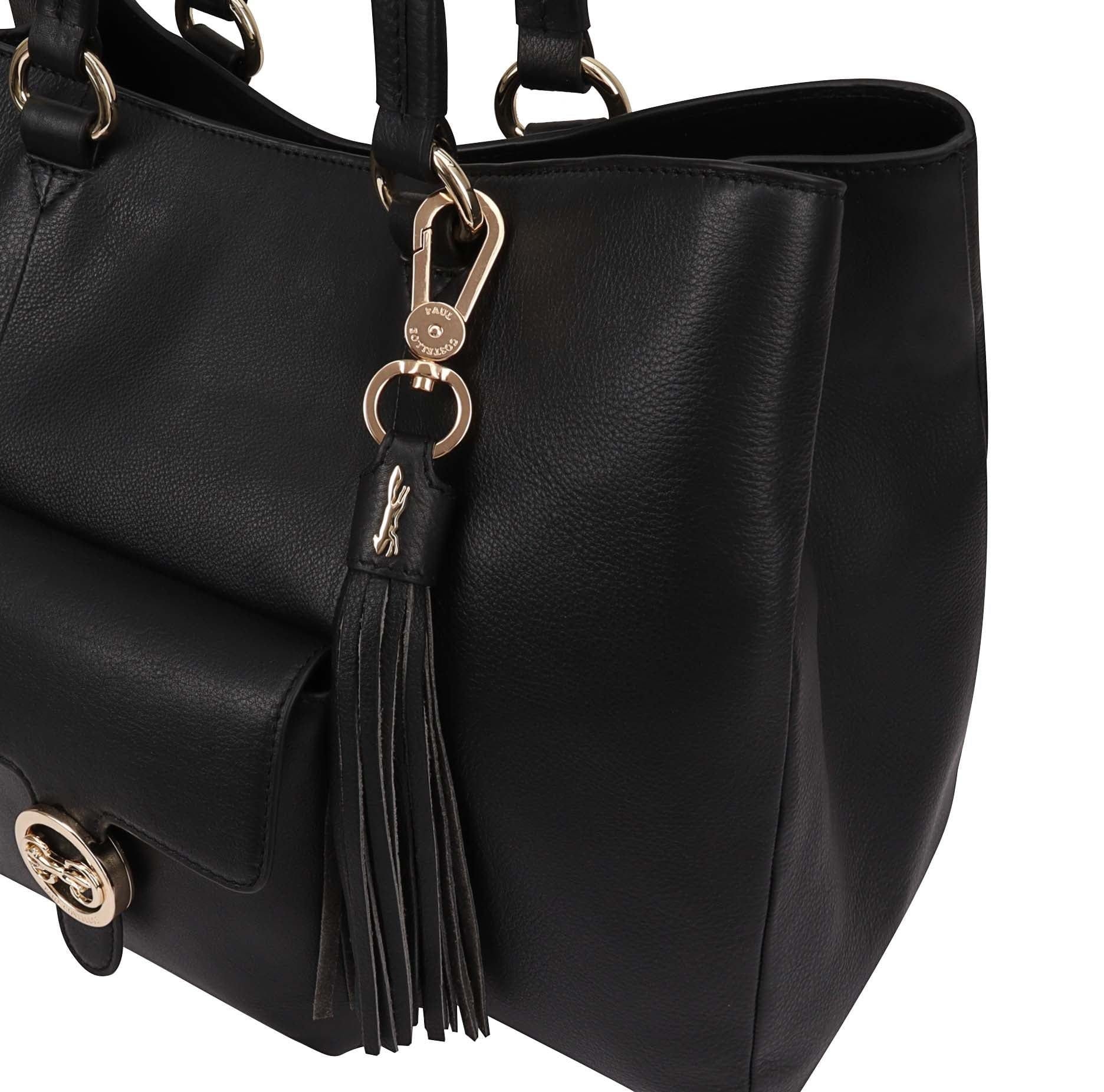 Paul Costelloe Paul Costelloe Women's Shebelle Leather Shoulder Bag in Black - 4