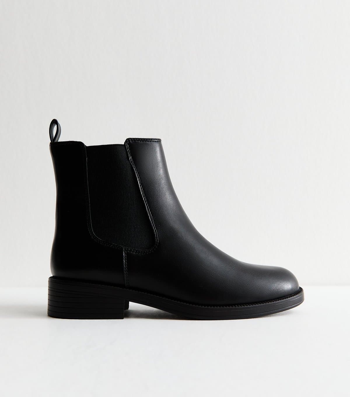 New Look New Look Black Faux Leather Chelsea Flat Ankle Boots