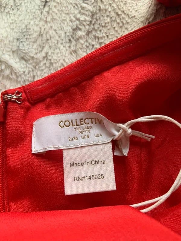 ASOS Petite Red satin puff sleeve square neck midi dress