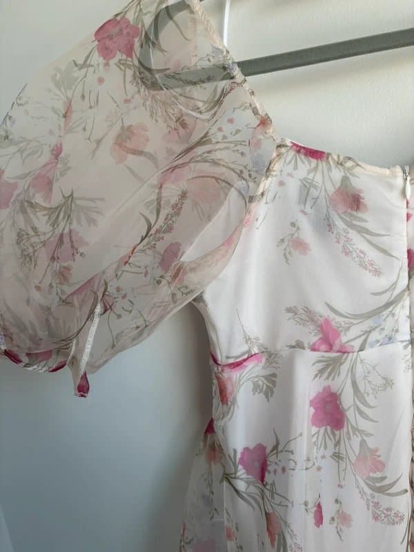 New Look New Look floral babydoll puff sleeve tulle flower party dress